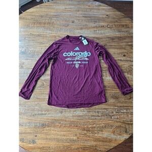 Adidas Men's Colorado Rapids Pre-Game long sleeve T-shirt Maroon Size S NWT